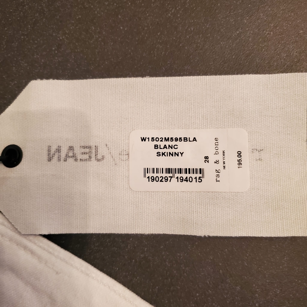 nwt rag & bone White Skinny Full Length Jeans - Picture 5 of 13